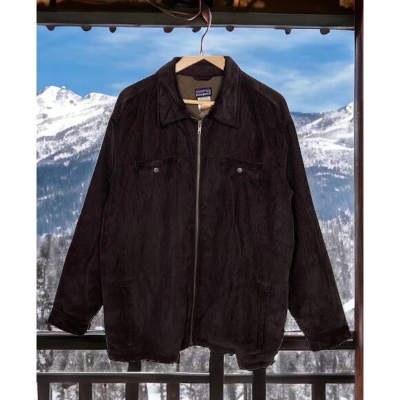 Patagonia Cordwarmer Brown Corduroy Full Zip Fleece Lined Jacket Mens XL